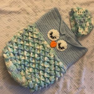 Handmade Newborn Owl Sleeping bag